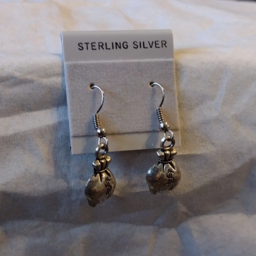Money Bags Earrings - Picture 3 of 3